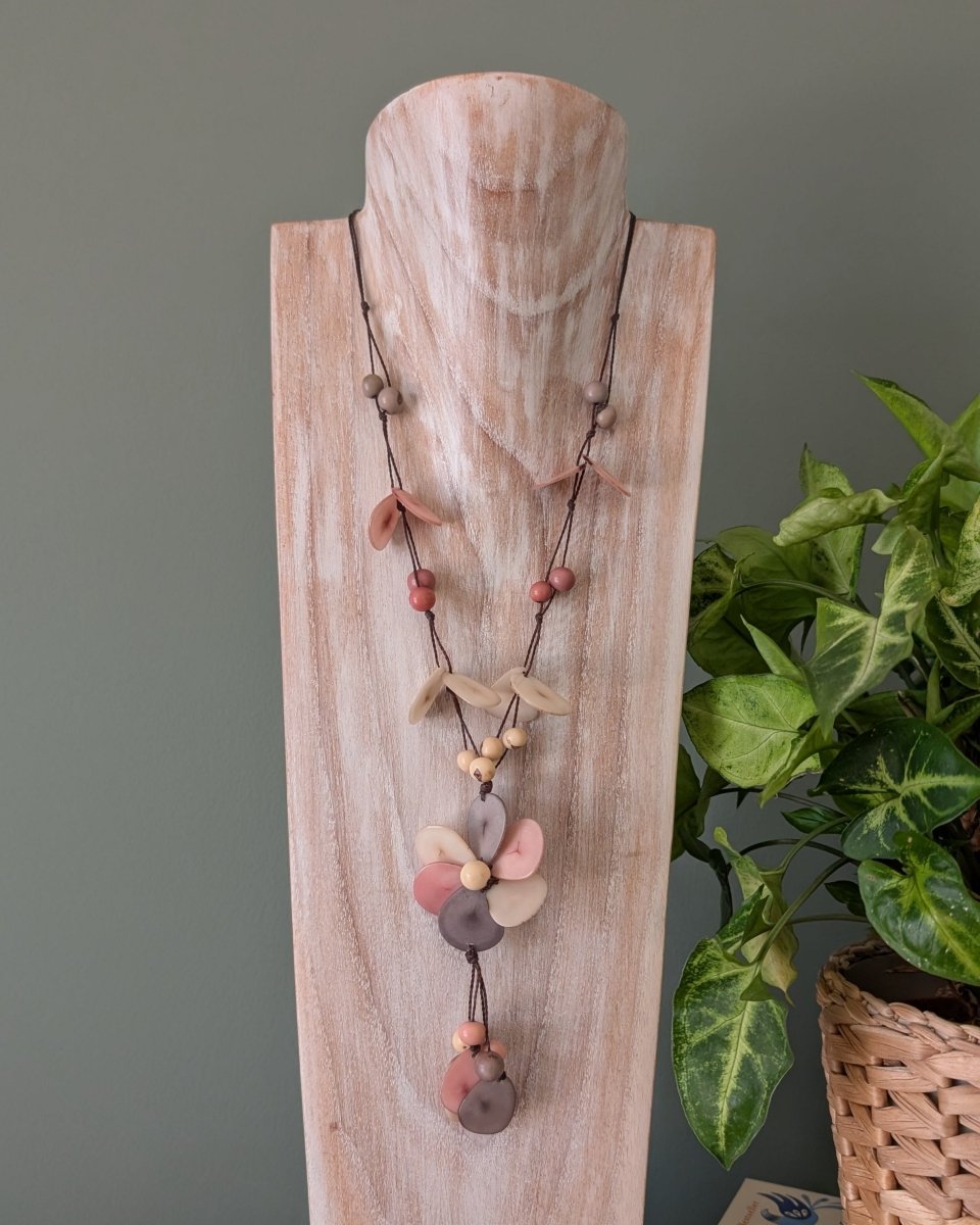 FLOWER — Handmade Tagua Statement Necklace — 'Only One' - The Happy Elephant - Tagua Jewellery