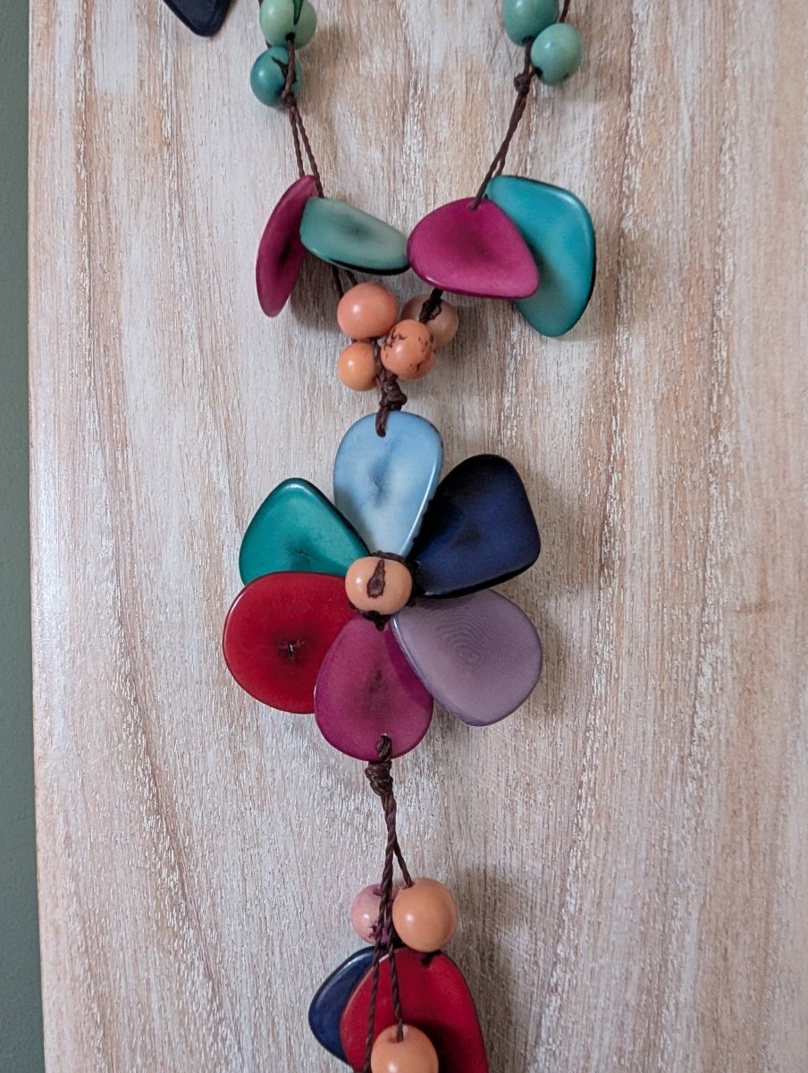 FLOWER — Handmade Tagua Statement Necklace — 'Only One' - The Happy Elephant - Tagua Jewellery