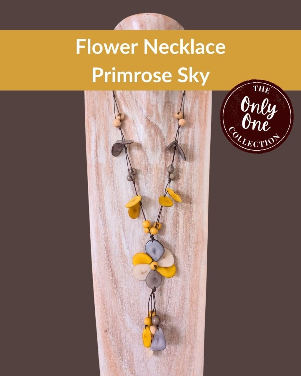 FLOWER — Handmade Tagua Statement Necklace — 'Only One' - The Happy Elephant - Tagua Jewellery