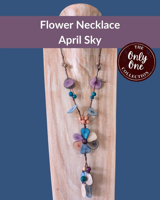 FLOWER — Handmade Tagua Statement Necklace — 'Only One' - The Happy Elephant - Tagua Jewellery