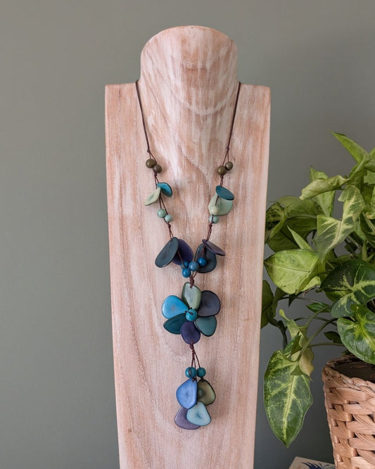 FLOWER — Handmade Tagua Statement Necklace — 'Only One' - The Happy Elephant - Tagua Jewellery