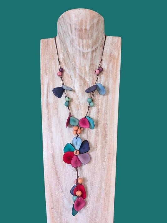 FLOWER — Handmade Tagua Statement Necklace — 'Only One' - The Happy Elephant - Tagua Jewellery