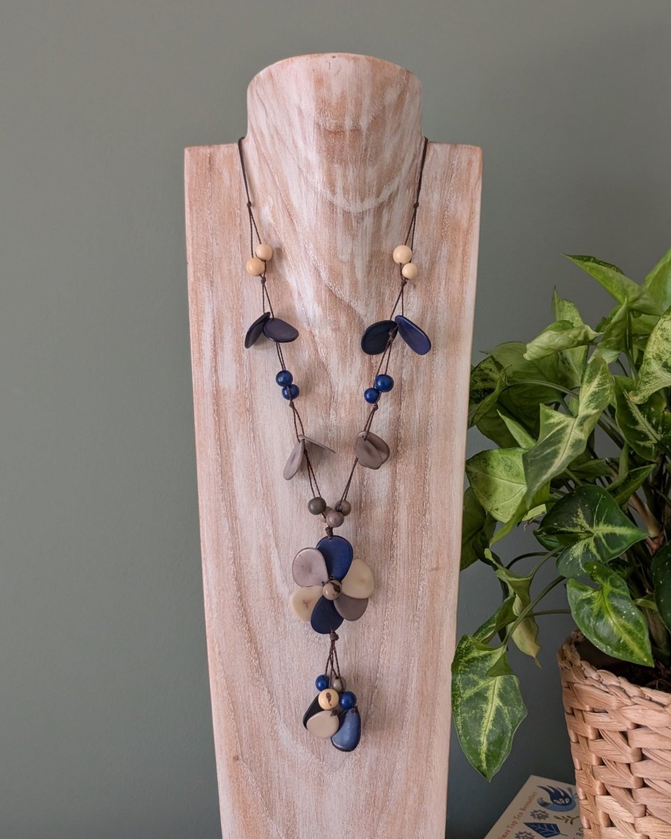 FLOWER — Handmade Tagua Statement Necklace — 'Only One' - The Happy Elephant - Tagua Jewellery