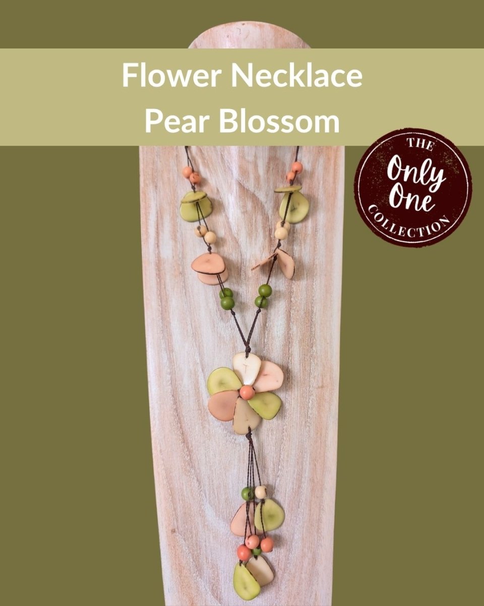 FLOWER — Handmade Tagua Statement Necklace — 'Only One' - The Happy Elephant - Tagua Jewellery