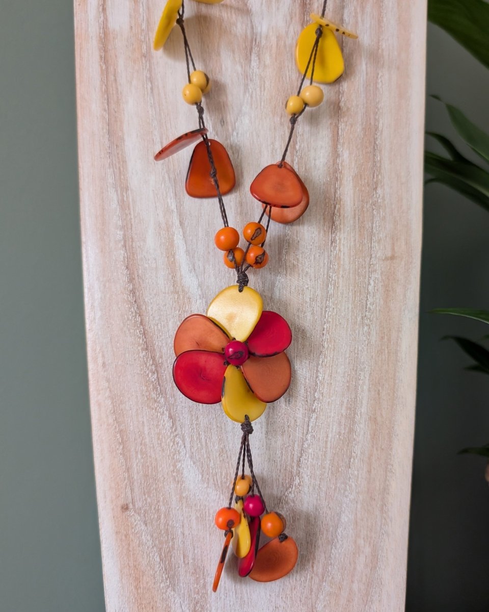 FLOWER — Handmade Tagua Statement Necklace — 'Only One' - The Happy Elephant - Tagua Jewellery