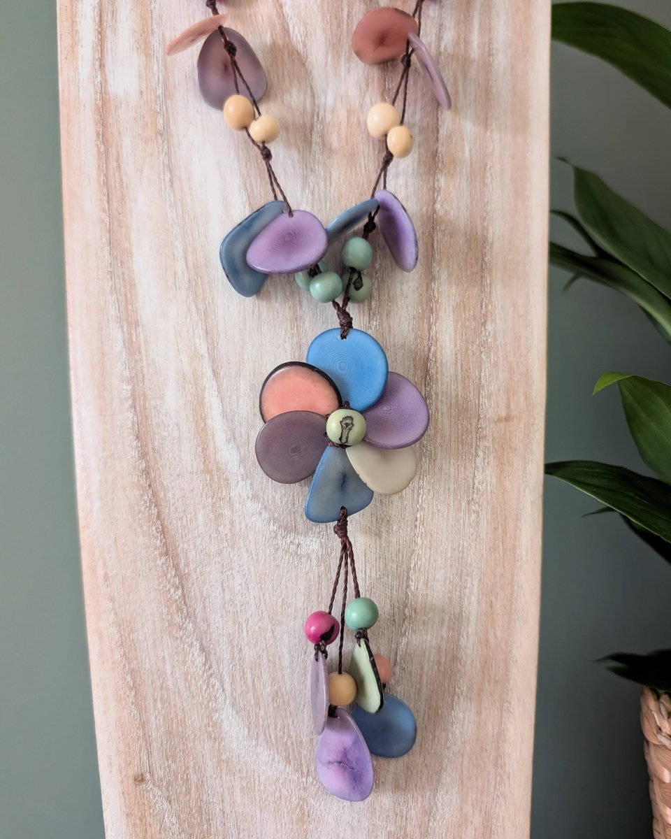 FLOWER — Handmade Tagua Statement Necklace — 'Only One' - The Happy Elephant - Tagua Jewellery