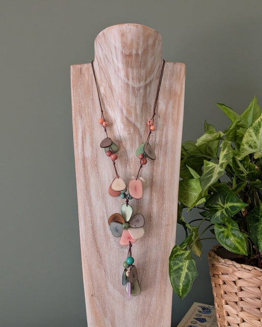 FLOWER — Handmade Tagua Statement Necklace — 'Only One' - The Happy Elephant - Tagua Jewellery