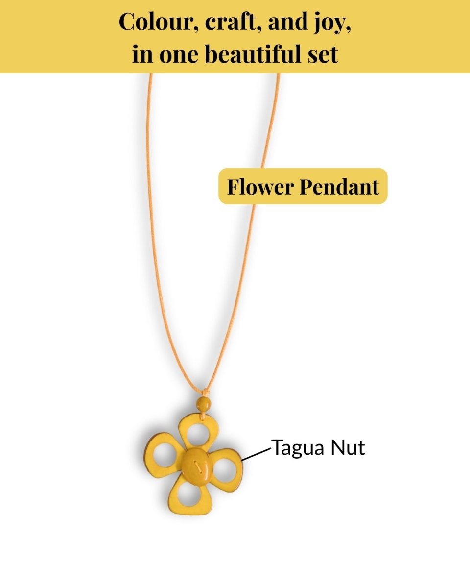 FLOWER JEWELLERY SET — Handmade Tagua Statement Necklace — 'Only One' - The Happy Elephant - Tagua Jewellery