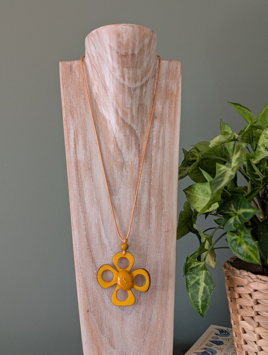 FLOWER JEWELLERY SET — Handmade Tagua Statement Necklace — 'Only One' - The Happy Elephant - Tagua Jewellery