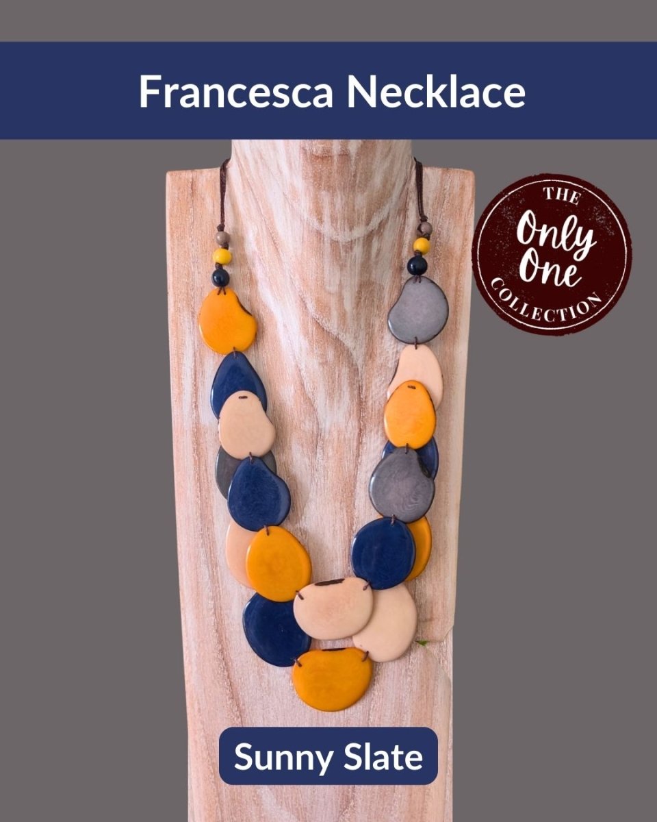 FRANCESCA — Handmade Tagua Statement Necklace — 'Only One' - The Happy Elephant - Tagua Jewellery