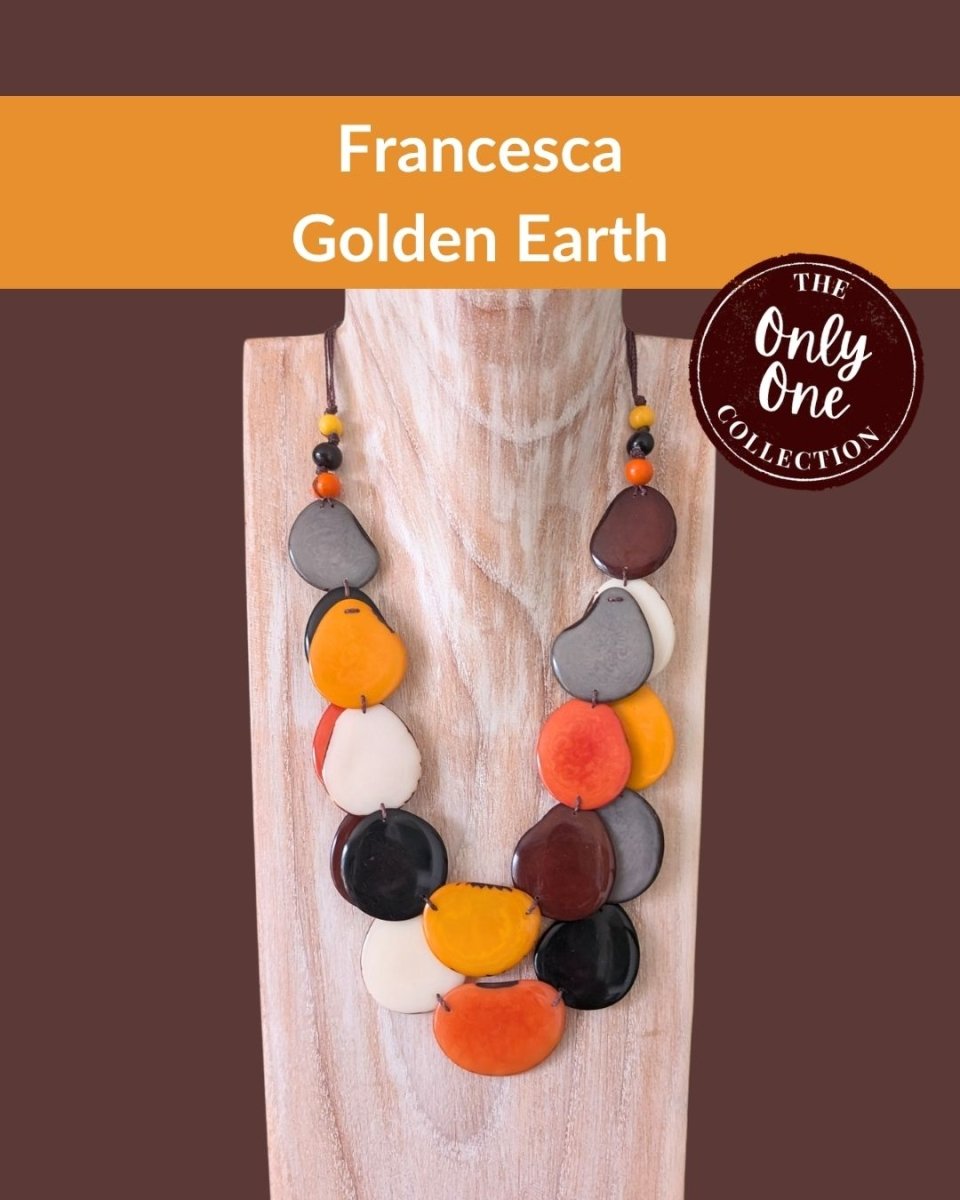 FRANCESCA — Handmade Tagua Statement Necklace — 'Only One' - The Happy Elephant - Tagua Jewellery