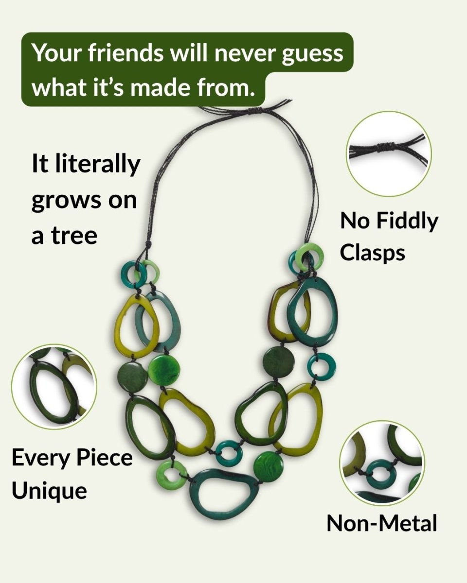 GALAPAGOS — Handmade Tagua Statement Necklace - The Happy Elephant - Tagua Jewellery