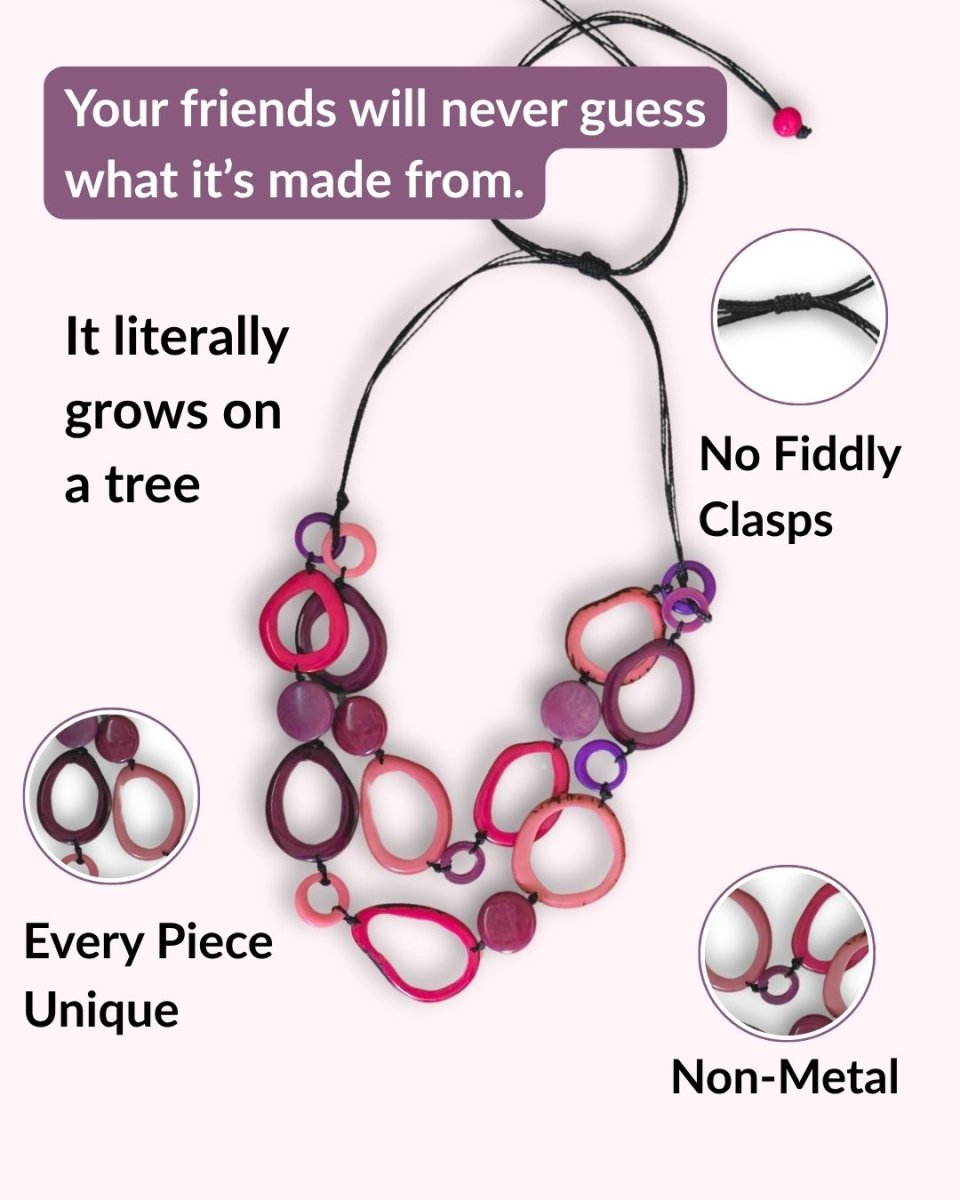 GALAPAGOS — Handmade Tagua Statement Necklace - The Happy Elephant - Tagua Jewellery