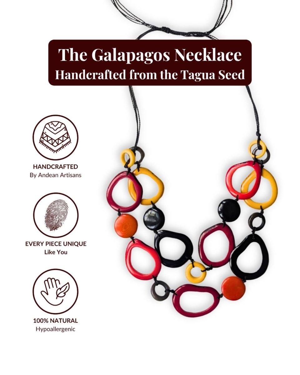 GALAPAGOS — Handmade Tagua Statement Necklace - The Happy Elephant - Tagua Jewellery