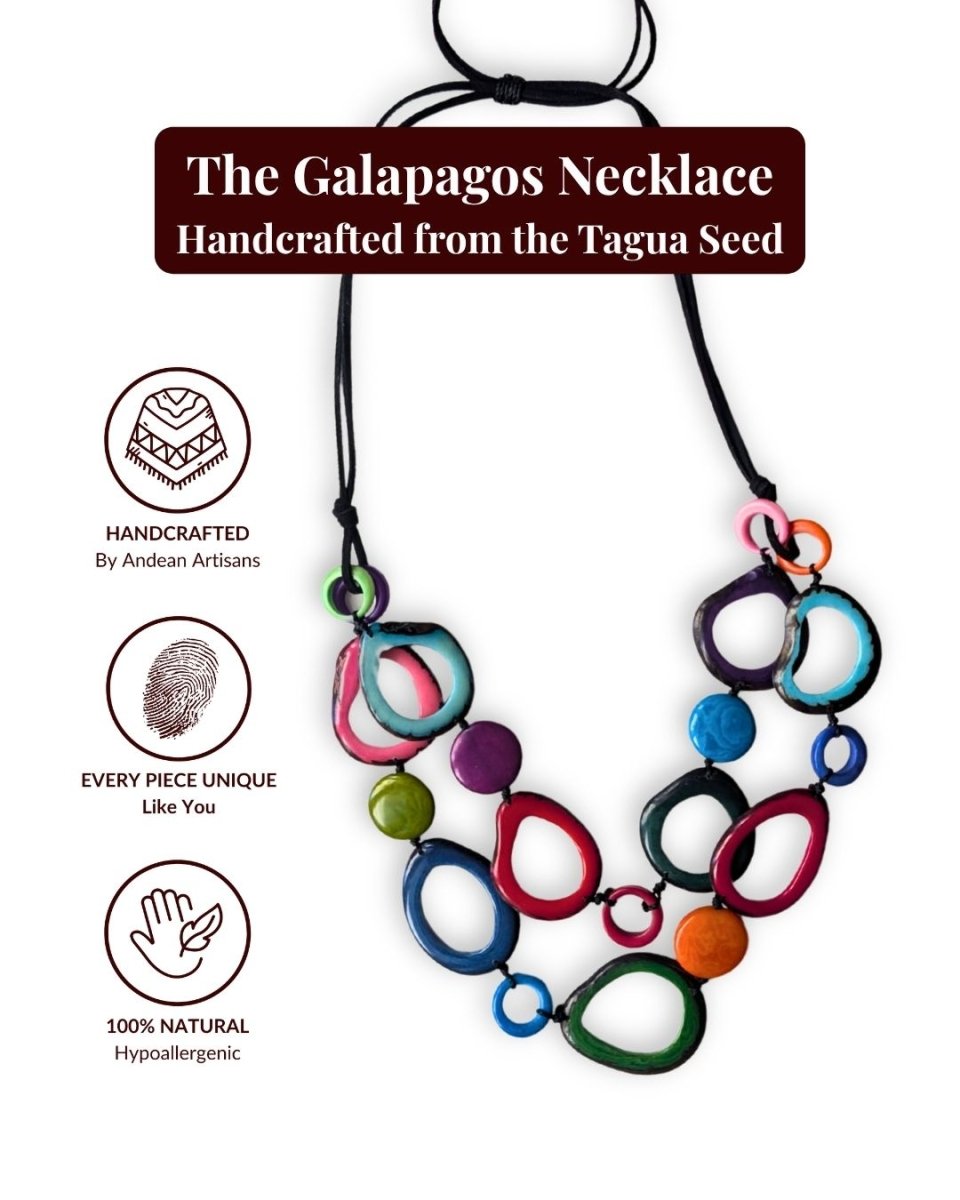 GALAPAGOS — Handmade Tagua Statement Necklace - The Happy Elephant - Tagua Jewellery