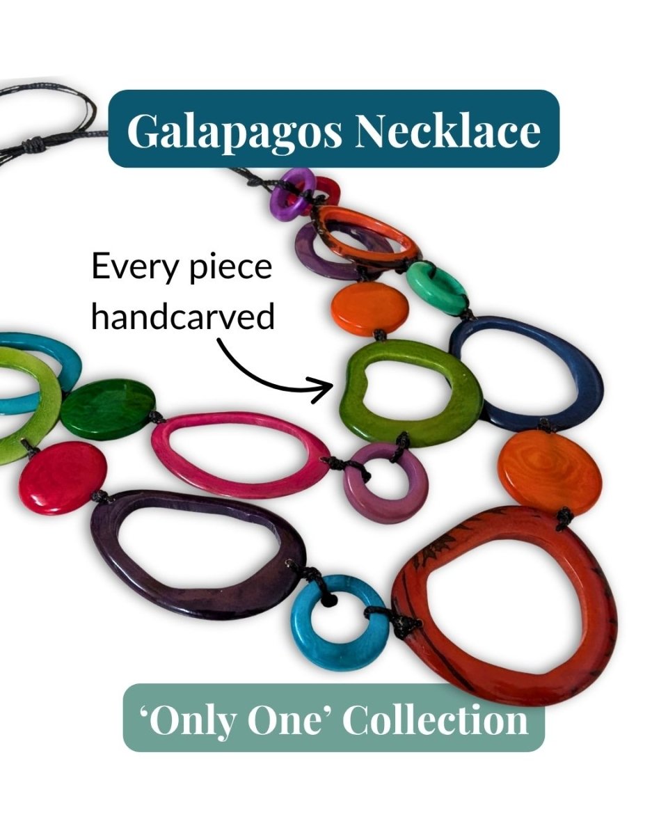 GALAPAGOS — Handmade Tagua Statement Necklace — 'Only One' - The Happy Elephant - Tagua Jewellery