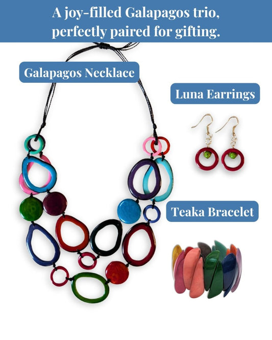 GALAPAGOS JEWELLERY SET — Handmade Tagua Statement Set - The Happy Elephant - Tagua Jewellery