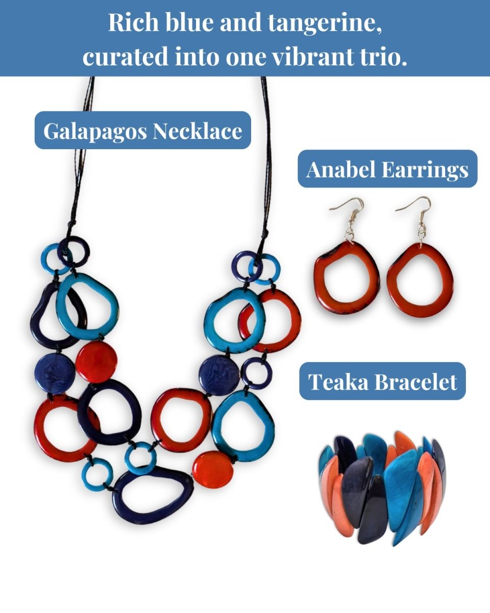 GALAPAGOS JEWELLERY SET — Handmade Tagua Statement Set - The Happy Elephant - Tagua Jewellery