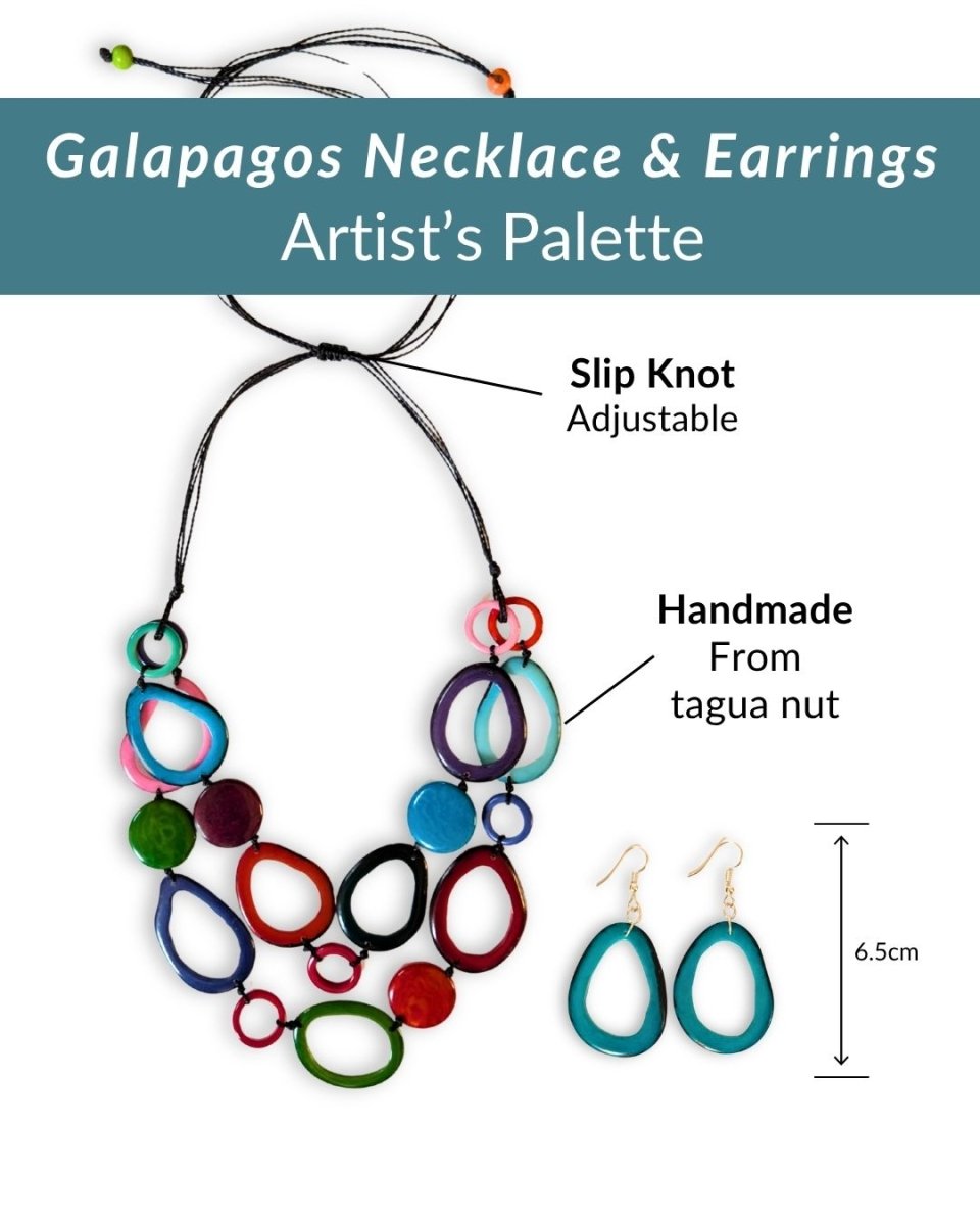 GALAPAGOS SET — Handmade Necklace & Earrings - The Happy Elephant - Tagua Jewellery