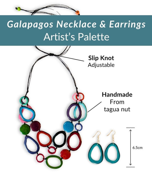 GALAPAGOS SET — Handmade Necklace & Earrings - The Happy Elephant - Tagua Jewellery