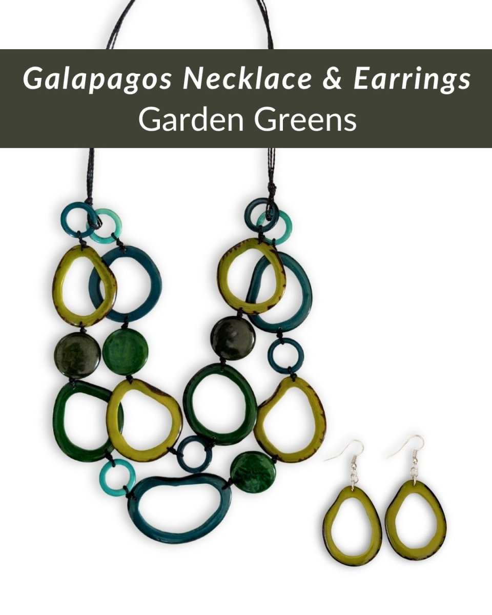 GALAPAGOS SET — Handmade Necklace & Earrings - The Happy Elephant - Tagua Jewellery