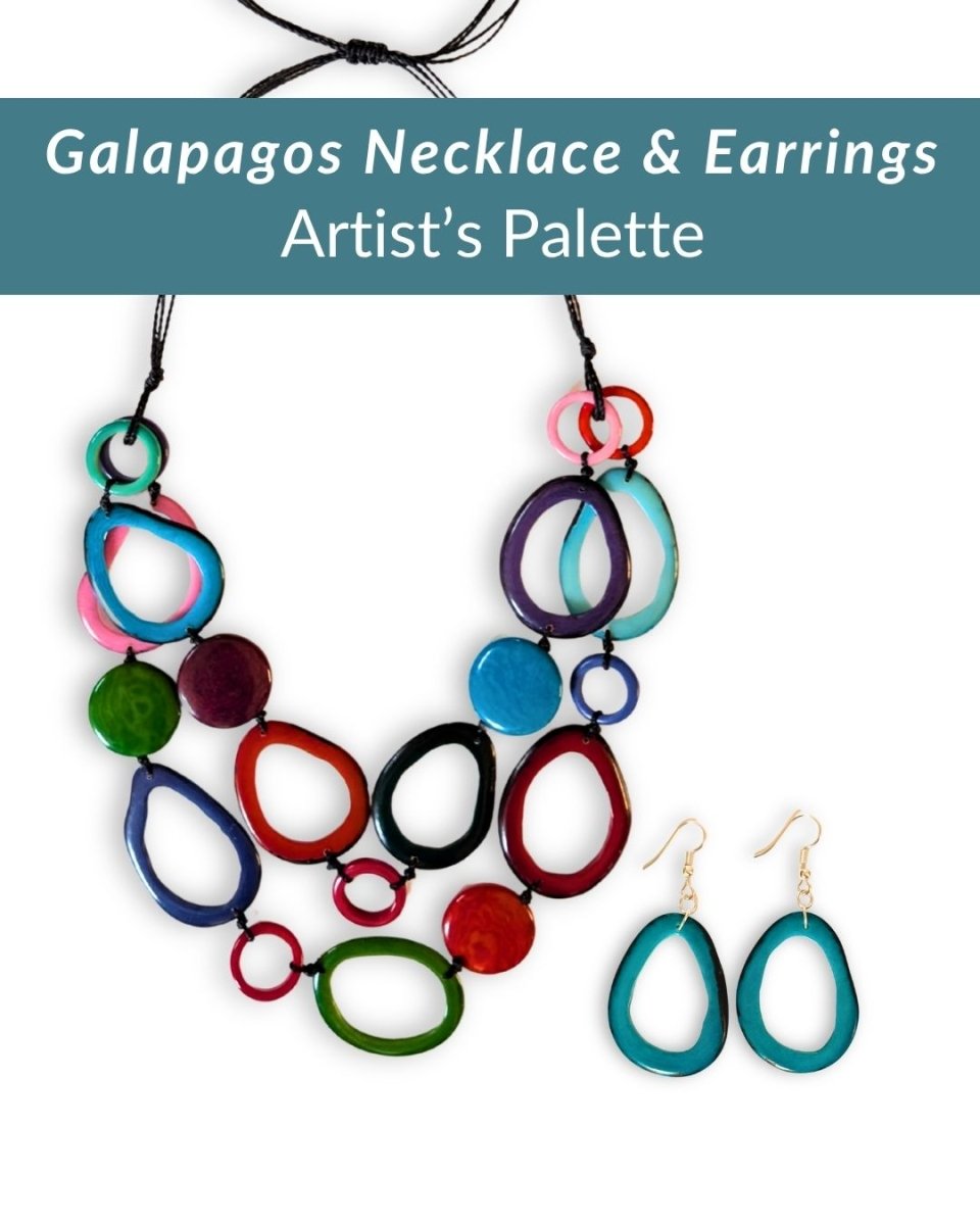 GALAPAGOS SET — Handmade Necklace & Earrings - The Happy Elephant - Tagua Jewellery