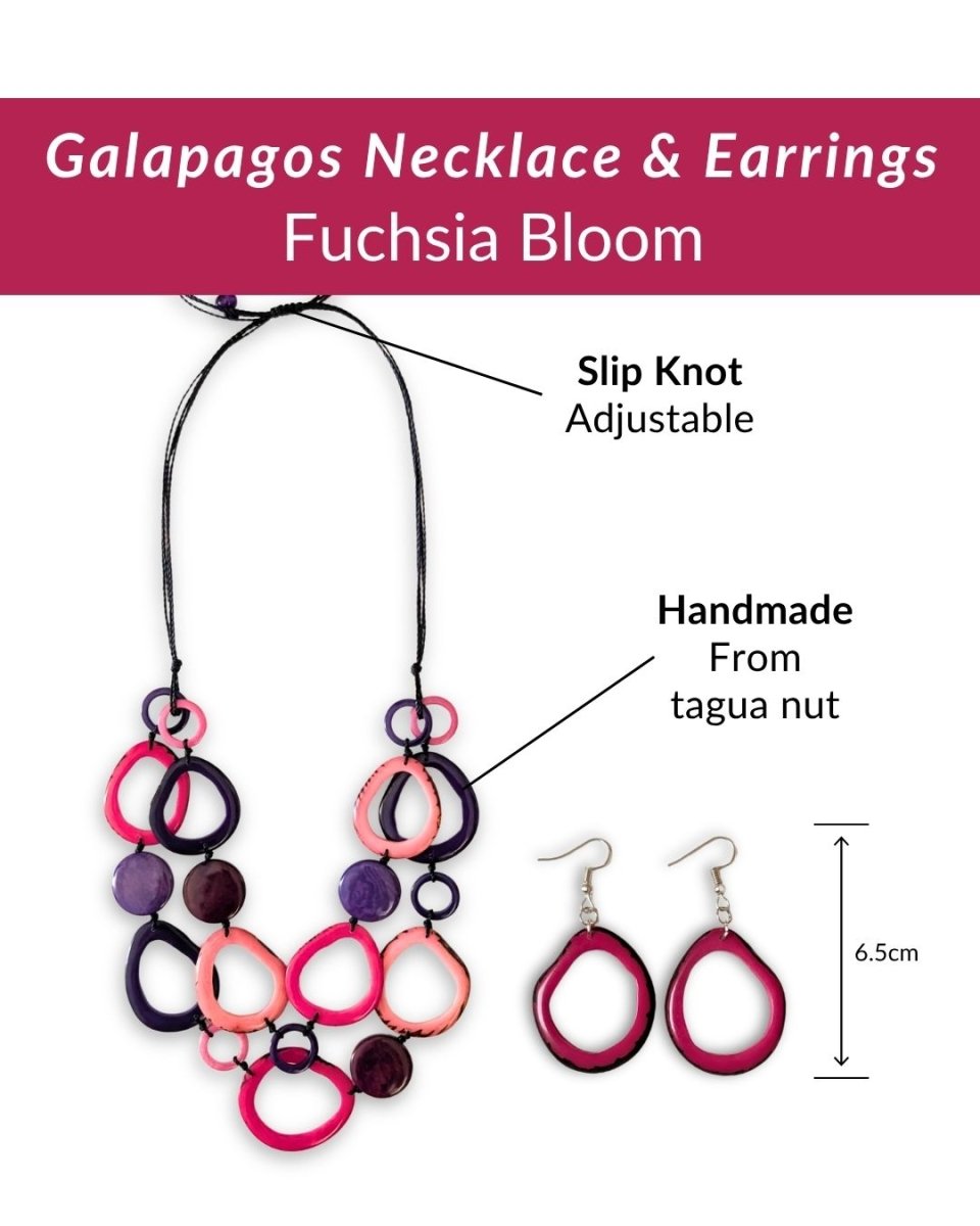 GALAPAGOS SET — Necklace & Earrings - The Happy Elephant - Tagua Jewellery