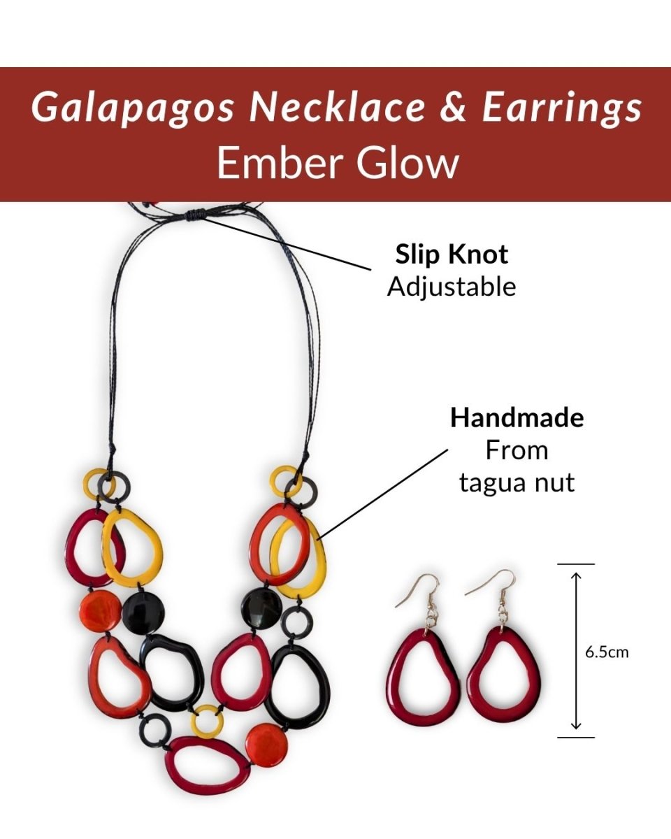 GALAPAGOS SET — Necklace & Earrings - The Happy Elephant - Tagua Jewellery