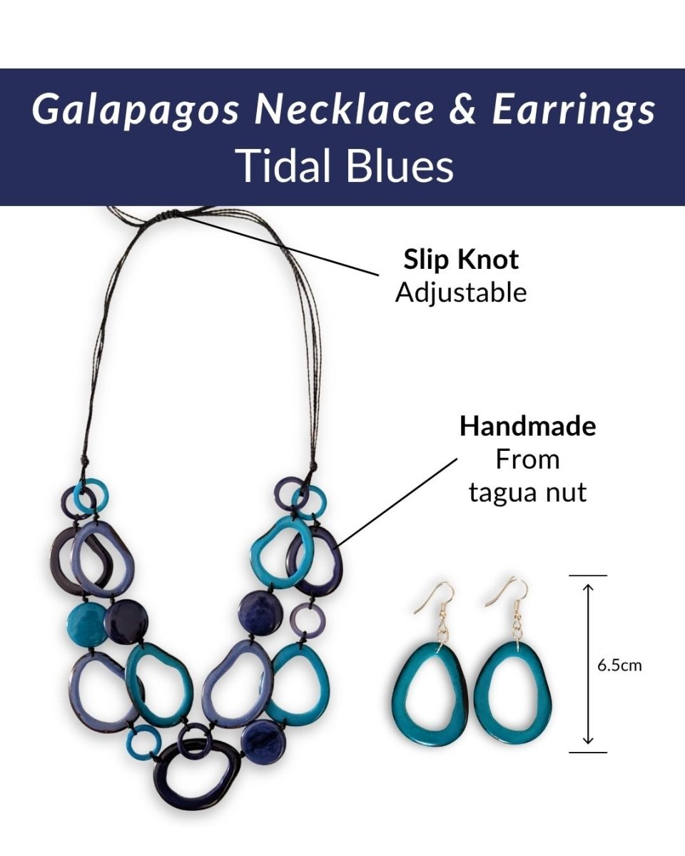 GALAPAGOS SET — Necklace & Earrings - The Happy Elephant - Tagua Jewellery