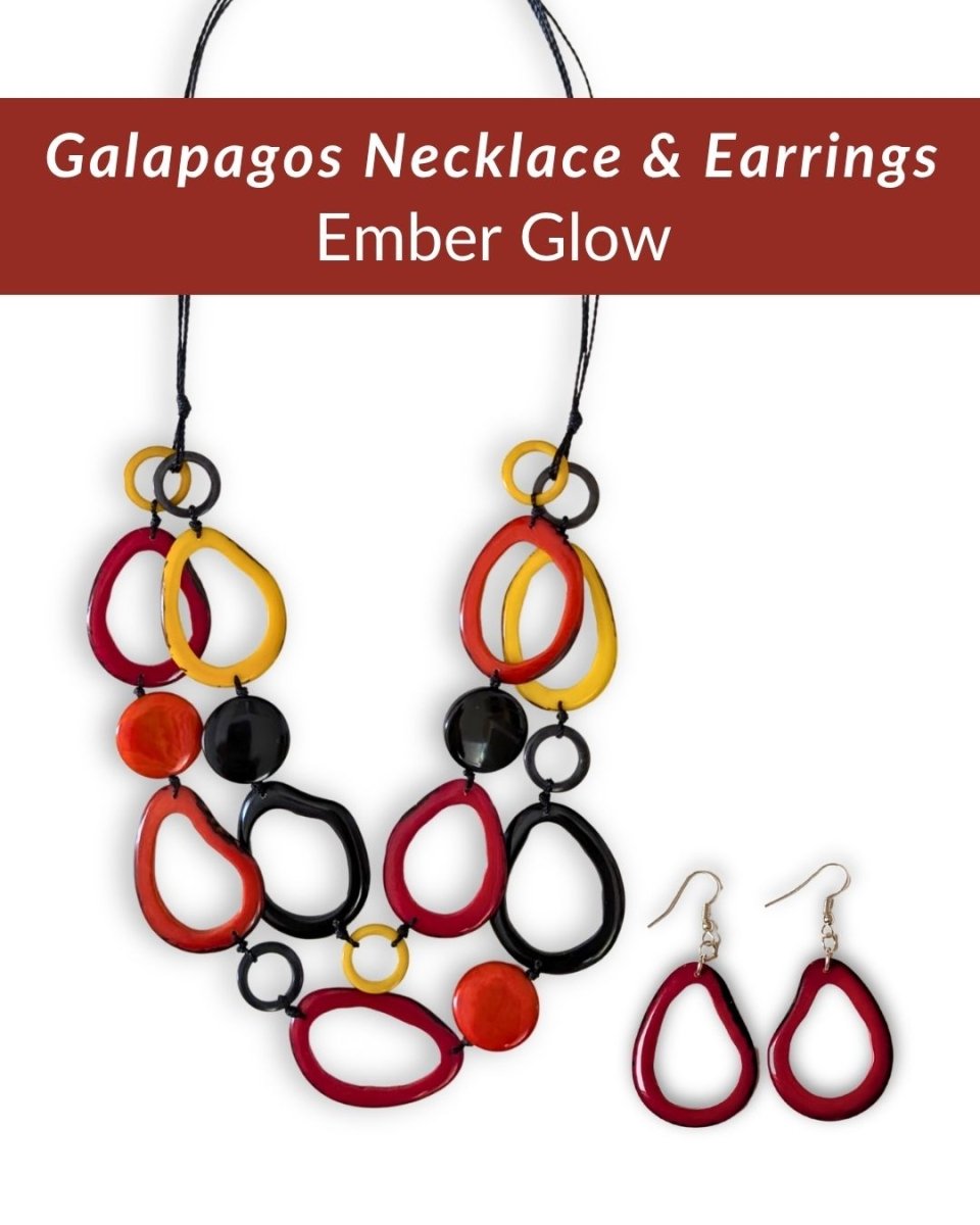 GALAPAGOS SET — Necklace & Earrings - The Happy Elephant - Tagua Jewellery