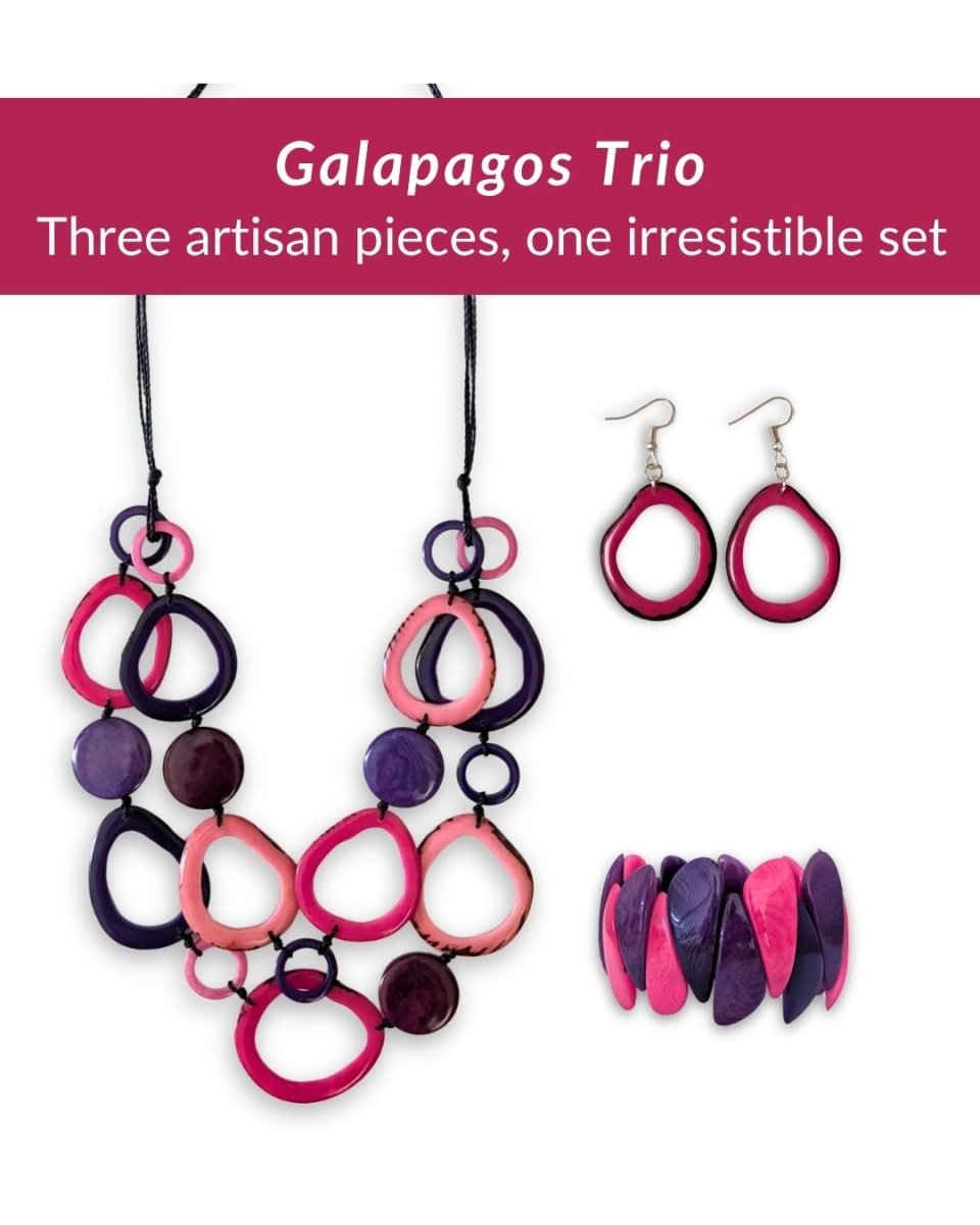 GALAPAGOS SET — Necklace, Earrings & Bracelet - The Happy Elephant - Tagua Jewellery