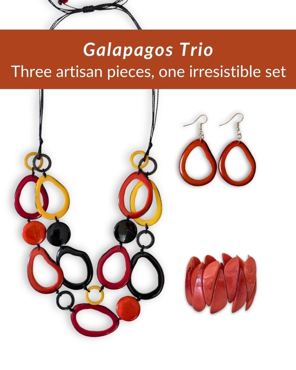 GALAPAGOS SET — Necklace, Earrings & Bracelet - The Happy Elephant - Tagua Jewellery