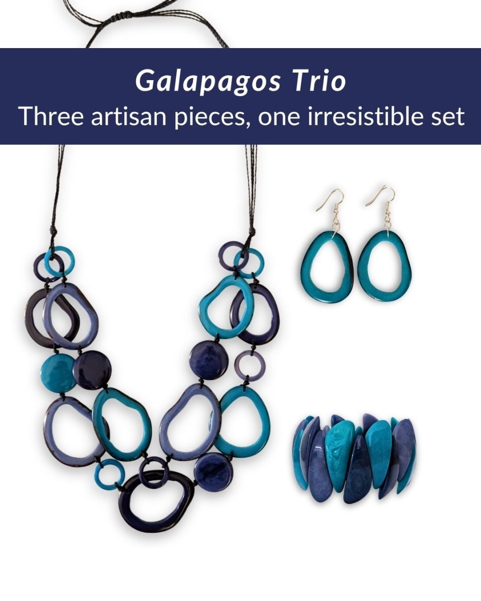 GALAPAGOS SET — Necklace, Earrings & Bracelet - The Happy Elephant - Tagua Jewellery