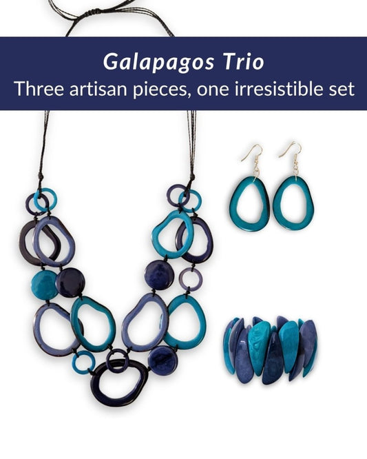 GALAPAGOS SET — Necklace, Earrings & Bracelet - The Happy Elephant - Tagua Jewellery