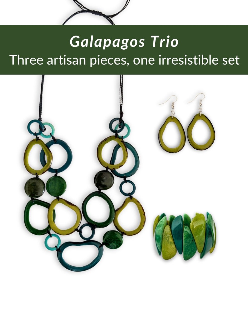 GALAPAGOS SET — Necklace, Earrings & Bracelet - The Happy Elephant - Tagua Jewellery