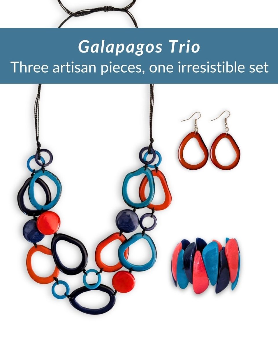 GALAPAGOS SET — Necklace, Earrings & Bracelet - The Happy Elephant - Tagua Jewellery