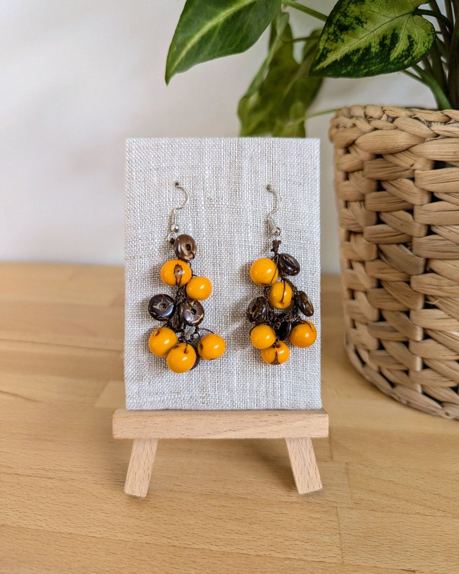 ISABELA — Handmade Acai Seed & Coconut Shell Earrings - The Happy Elephant - Tagua Jewellery