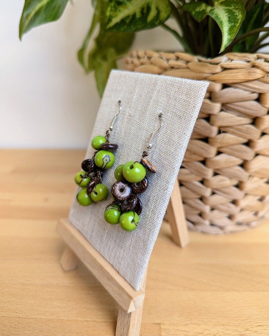 ISABELA — Handmade Acai Seed & Coconut Shell Earrings - The Happy Elephant - Tagua Jewellery