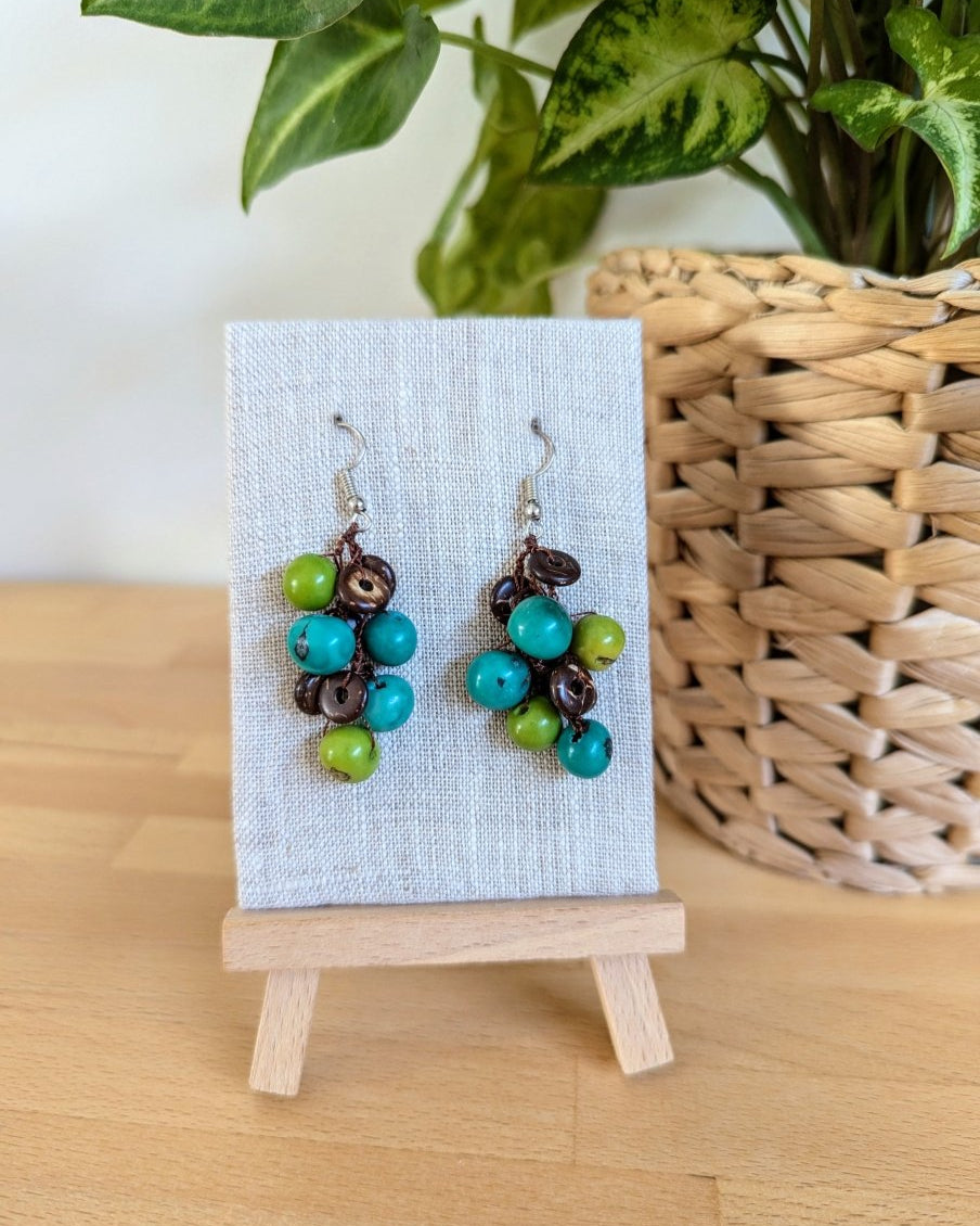 ISABELA — Handmade Acai Seed & Coconut Shell Earrings - The Happy Elephant - Tagua Jewellery