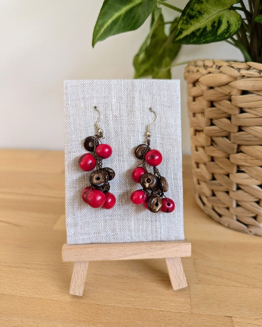 ISABELA — Handmade Acai Seed & Coconut Shell Earrings - The Happy Elephant - Tagua Jewellery