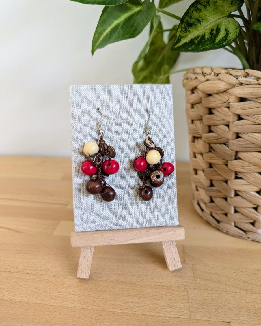 ISABELA — Handmade Acai Seed & Coconut Shell Earrings - The Happy Elephant - Tagua Jewellery