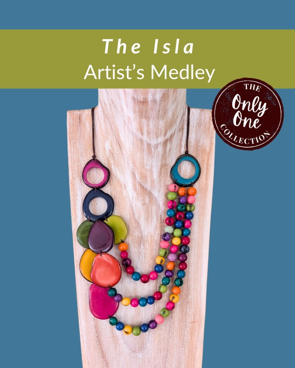 ISLA — Handmade Tagua Statement Necklace — 'Only One' - The Happy Elephant - Tagua Jewellery