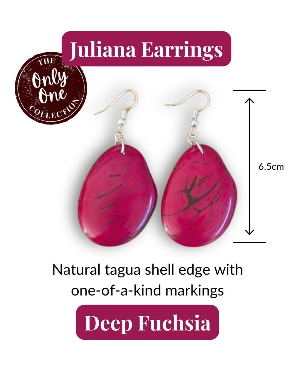 JULIANA — Handmade Tagua Earrings — 'Only One' - The Happy Elephant - Tagua Jewellery