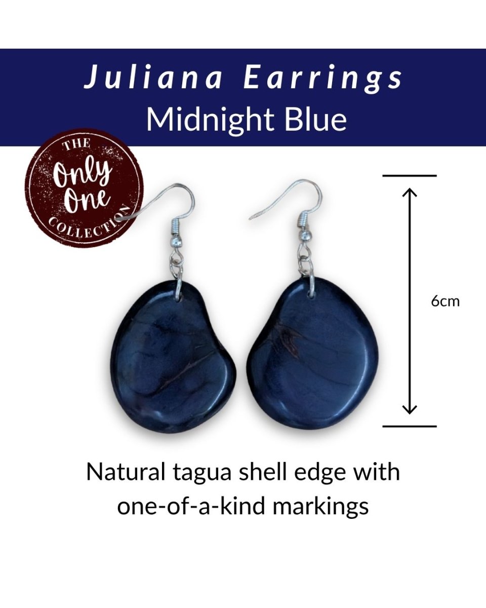 JULIANA — Handmade Tagua Earrings — 'Only One' - The Happy Elephant - Tagua Jewellery