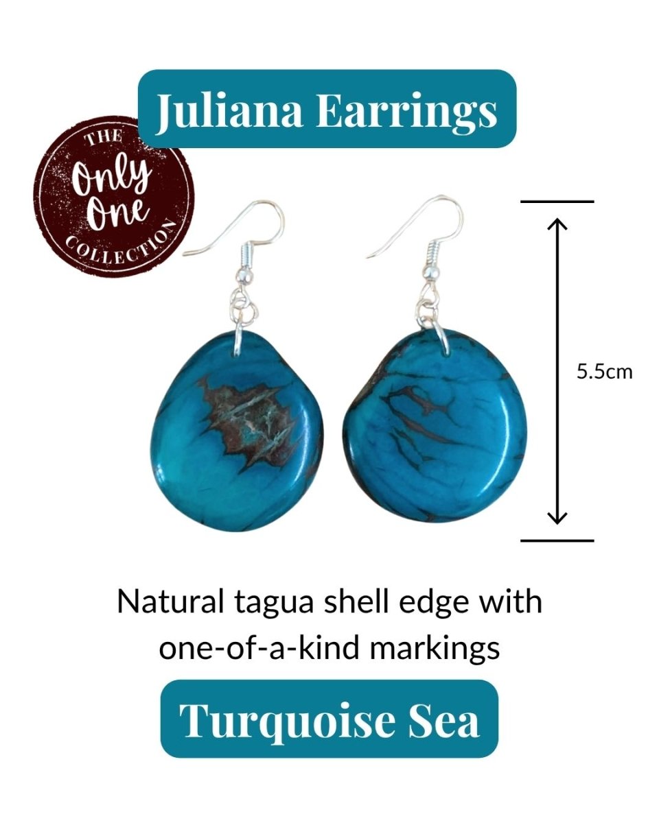 JULIANA — Handmade Tagua Earrings — 'Only One' - The Happy Elephant - Tagua Jewellery