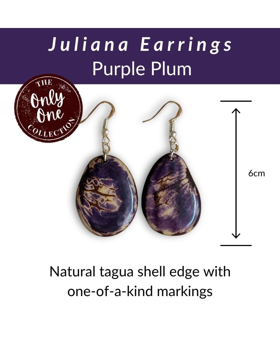 JULIANA — Handmade Tagua Earrings — 'Only One' - The Happy Elephant - Tagua Jewellery