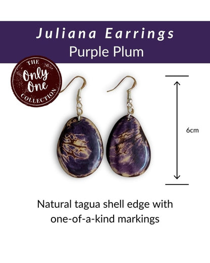 JULIANA — Handmade Tagua Earrings — 'Only One' - The Happy Elephant - Tagua Jewellery