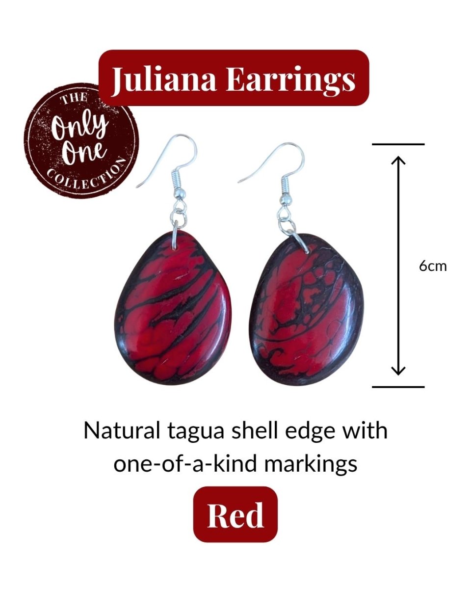 JULIANA — Handmade Tagua Earrings — 'Only One' - The Happy Elephant - Tagua Jewellery