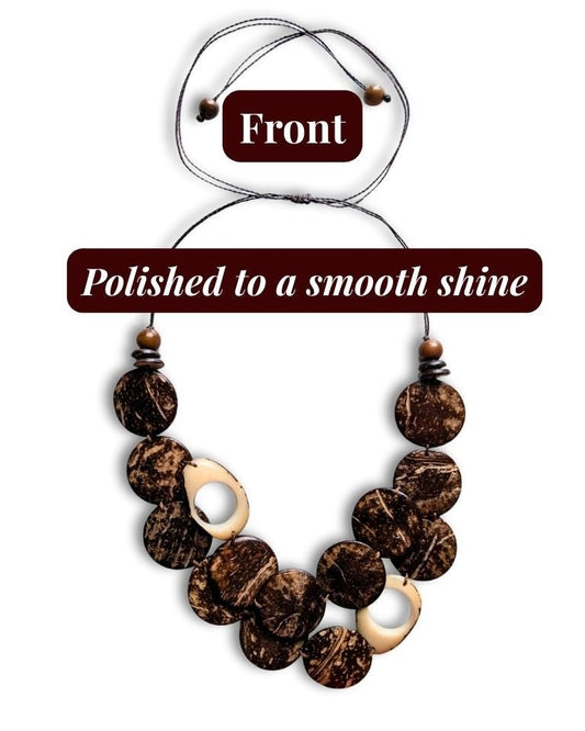 KORNELIA — Handmade Tagua & Coconut Statement Necklace - The Happy Elephant - Tagua Jewellery