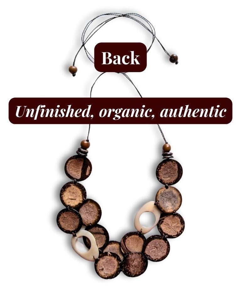 KORNELIA — Handmade Tagua & Coconut Statement Necklace - The Happy Elephant - Tagua Jewellery